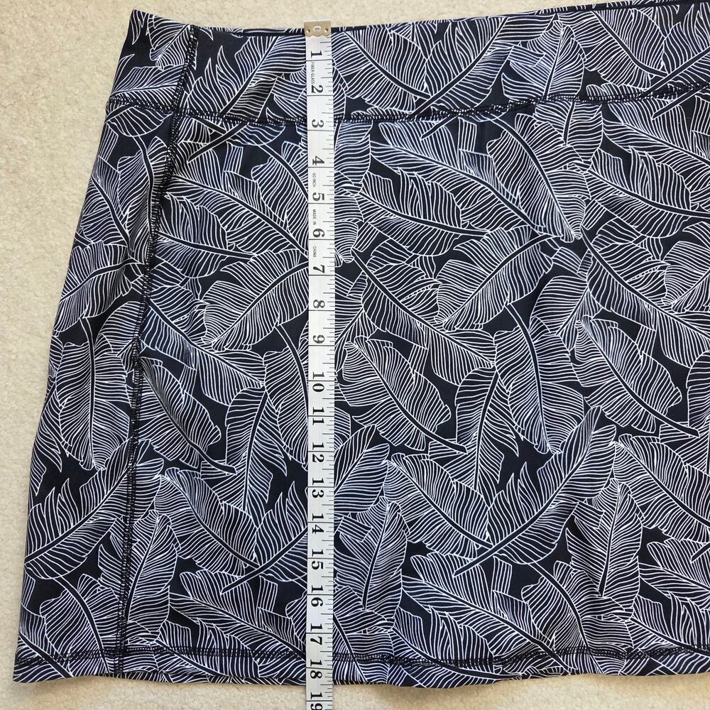 Lands' End 3X Sport Skirt/Skort Pull On Stretch Back Pocket Black White Leaf - Picture 13 of 16